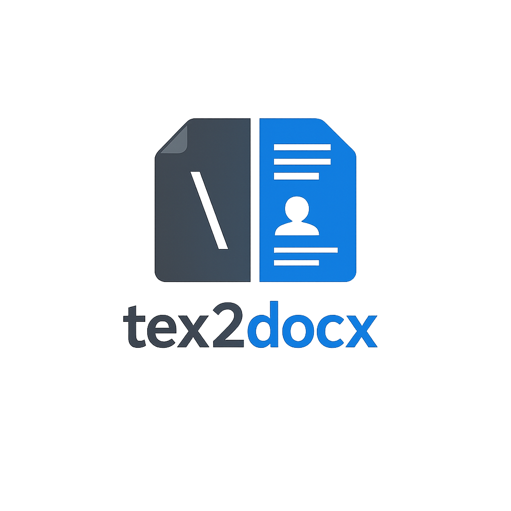 Screenshot of tex2docx